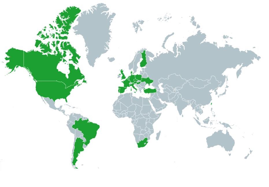 geographical distribution of EUCMOS members